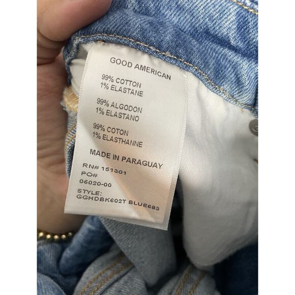 💓GOOD AMERICAN GOOD GIRLFRIEND HIGH WAISTED JEANS GGHDBK602T SIZE 6/28💓 - Picture 6 of 9